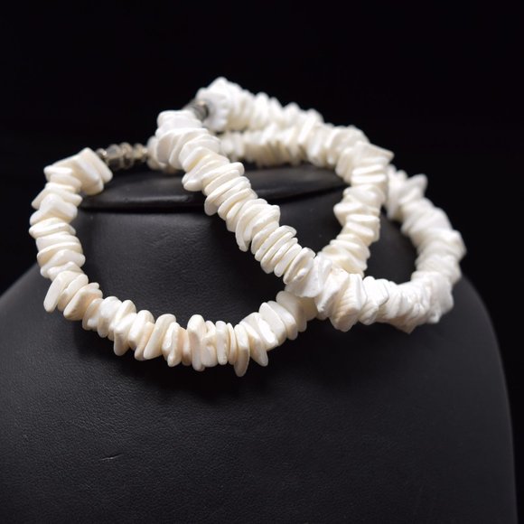 2 Puka Shell Bracelet Chipped Sea Shell 8" Unisex Surf Sand Hula Beach Barrel - Picture 5 of 7